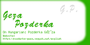 geza pozderka business card